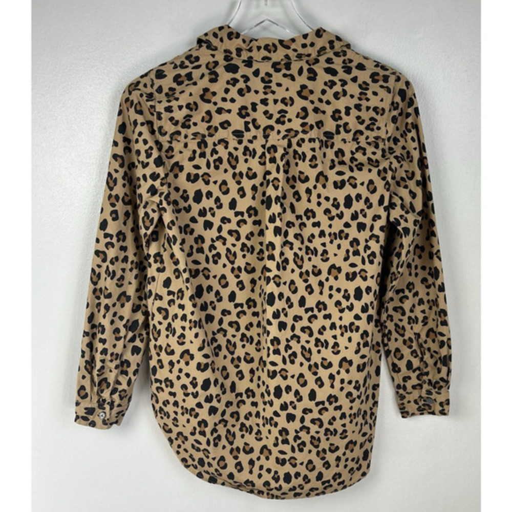 J.Crew Leopard High-Low Popover Tunic Top Women's XS Classic Preppy Cotton AT390 - Picture 5 of 9